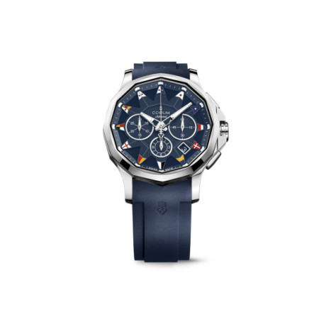 Reloj Corum Admiral´s Cup Legend 42 98410120F373AB12. Género: Hombre. Material: Acero. Tamaño: De 39mm a 42mm. Correa: Caucho. Color esfera: Azul. Estilo: Casual,Deportivo. Movimiento: Automático. Características técnicas: Hora y segundero,Calendario,Cronógrafo