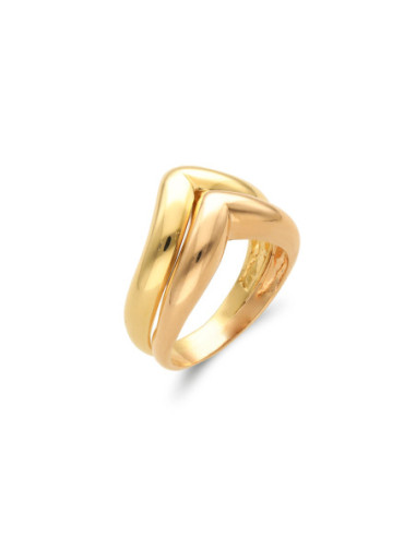 Anillo Oro Amarillo Y Oro Rosa