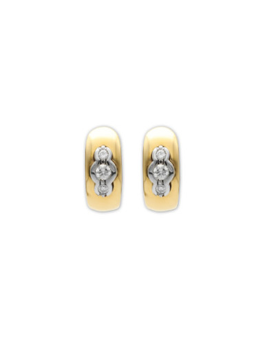 Pendientes Oro Amarillo-Blanco Con Diamantes