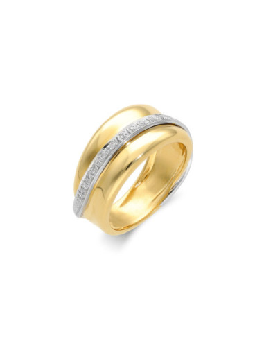 Anillo Oro Amarillo-Blanco Y Diamantes