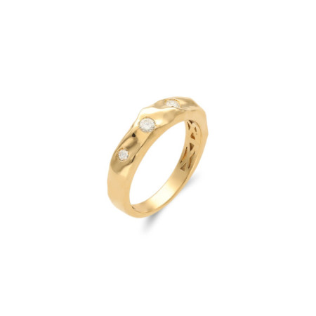 Anillo Oro Amarillo Y Diamantes. Género: Mujer. Material: Oro amarillo. Piedras: Diamantes
