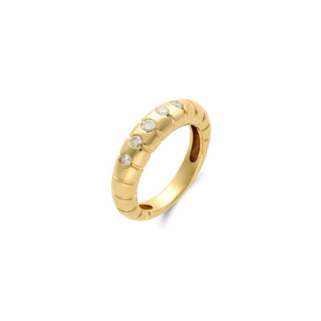 Anillo Oro Amarillo Y Diamantes. Género: Mujer. Material: Oro amarillo. Piedras: Diamantes
