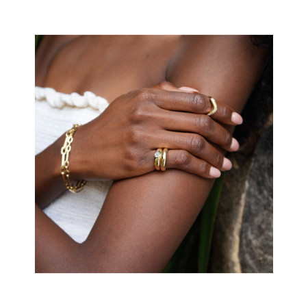 Anillo Oro Amarillo, Platino Y Diamante. Género: Mujer. Material: Platino,Oro amarillo. Piedras: Diamantes
