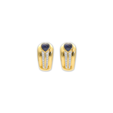 Pendientes Oro Amarillo, Zafiro Y Diamantes. Género: Mujer. Material: Oro amarillo. Piedras: Diamantes,Zafiros