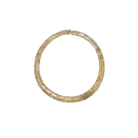 Collar Oro Amarillo Y Cuarzo Rutilado. Género: Mujer. Material: Oro amarillo. Piedras: Otras gemas