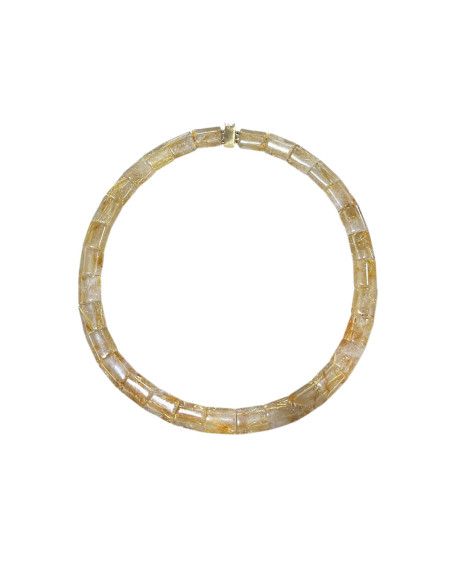 Collar Oro Amarillo Y Cuarzo Rutilado