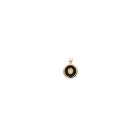 Colgante Oro Amarillo, Diamante Y Ónix. Género: Mujer. Material: Oro amarillo. Piedras: Onix,Diamantes