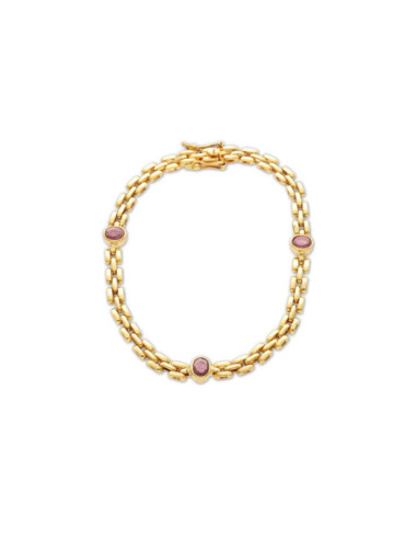 Pulsera Oro Amarillo Y Rubí