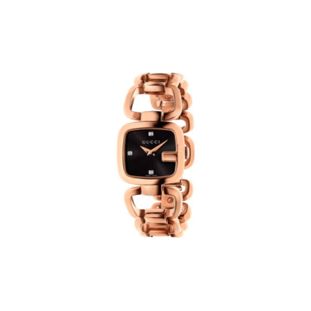 Reloj G-Gucci Small YA125512. Género: Mujer. Material: Acero. Tamaño: Menos de 32mm. Correa: Acero. Color esfera: Negro. Estilo: Clásico,Cocktail. Movimiento: Cuarzo. Características técnicas: Solo hora