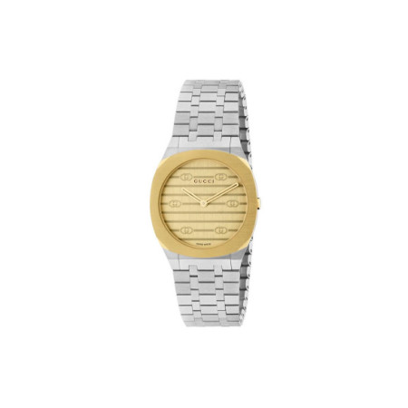 Reloj Gucci 25H YA163502. Género: Mujer. Material: Acero. Tamaño: Menos de 32mm. Correa: Acero. Color esfera: Dorada. Estilo: Casual. Movimiento: Cuarzo. Características técnicas: Solo hora