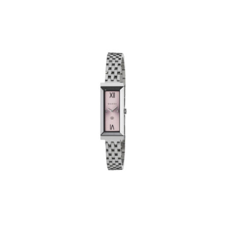 Reloj Gucci G-Frame YA127516. Género: Mujer. Material: Acero. Tamaño: De 32mm a 38mm. Correa: Acero. Color esfera: Rosa. Estilo: Cocktail,Clásico. Movimiento: Cuarzo. Características técnicas: Solo hora