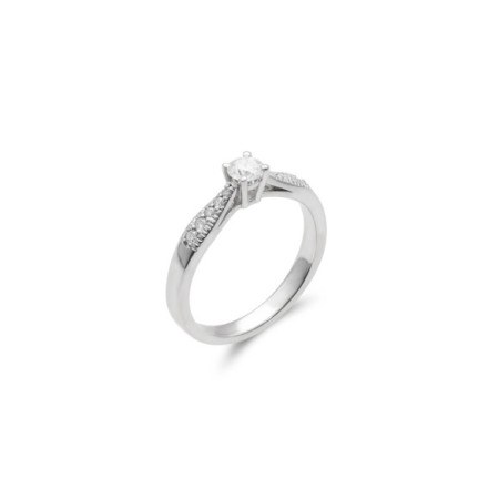 Anillo Oro Blanco Y Diamantes. Género: Mujer. Material: Oro blanco. Piedras: Diamantes