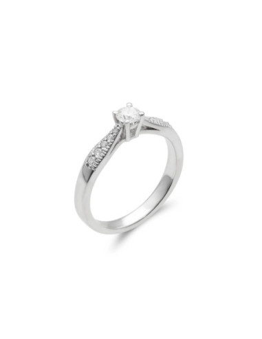 Anillo Oro Blanco Y Diamantes