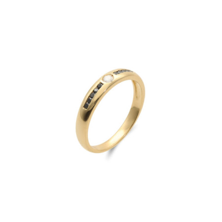 Anillo Oro Amarillo Y Diamantes. Género: Mujer. Material: Oro amarillo. Piedras: Diamantes