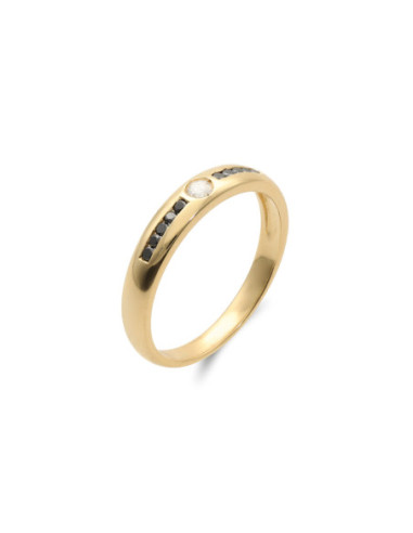 Anillo Oro Amarillo Y Diamantes