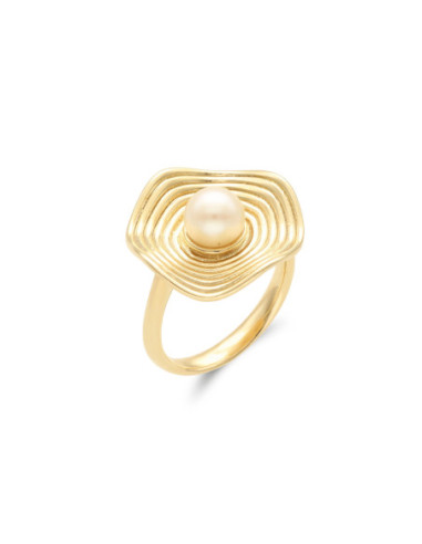 Anillo Oro Amarillo Y Perla