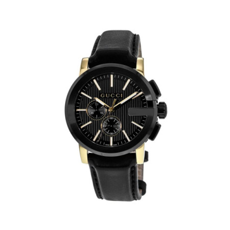 Reloj Gucci G-Chrono YA101203. Género: Hombre. Material: Acero. Tamaño: De 43mm a 46mm. Correa: Piel. Color esfera: Negro. Estilo: Casual. Movimiento: Cuarzo. Características técnicas: Hora y segundero,Cronógrafo