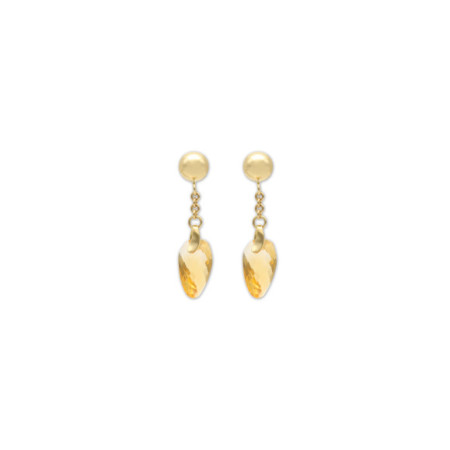 Pendientes Oro Amarillo Y Citrino. Género: Mujer. Material: Oro amarillo. Piedras: Citrino