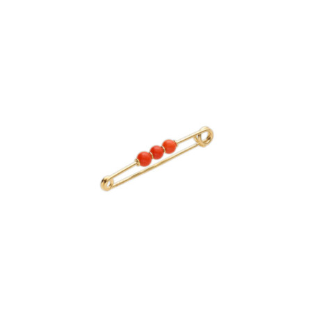 Alfiler Oro Amarillo Coral. Género: Mujer,Niña,Niño. Material: Oro amarillo. Piedras: Coral