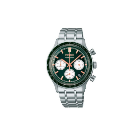 Reloj Seiko Sport SSB481P1. Género: Hombre. Material: Acero. Tamaño: De 32mm a 38mm. Correa: Acero. Color esfera: Verde. Estilo: Deportivo. Movimiento: Cuarzo. Características técnicas: Hora y segundero,Calendario,Cronógrafo