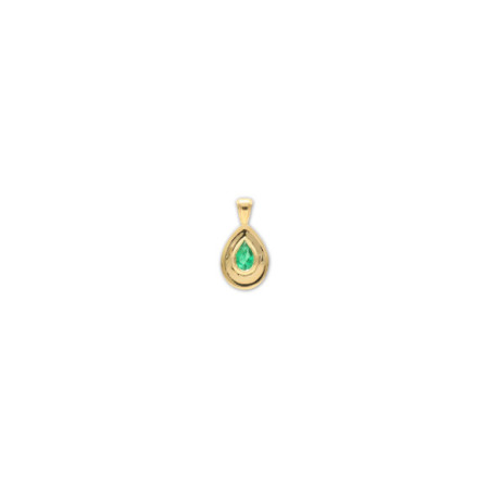 Colgante Oro Amarillo Y Esmeralda. Género: Mujer. Material: Oro amarillo. Piedras: Esmeraldas