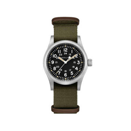Reloj Hamilton Khaki Field H69439931. Género: Hombre,Mujer. Material: Acero. Tamaño: De 32mm a 38mm. Correa: Nato. Color esfera: Negro. Estilo: Aviador. Movimiento: Cuerda. Características técnicas: Calendario