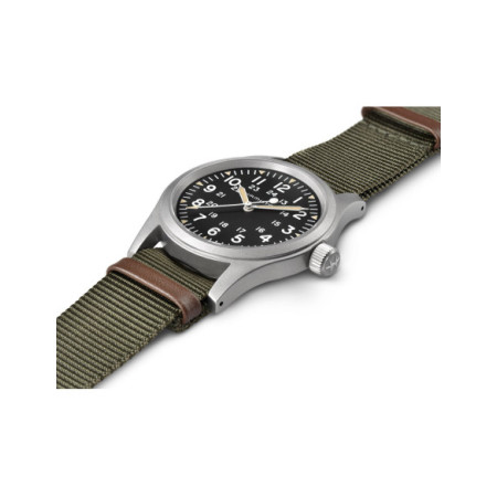 Reloj Hamilton Khaki Field H69439931. Género: Hombre,Mujer. Material: Acero. Tamaño: De 32mm a 38mm. Correa: Nato. Color esfera: Negro. Estilo: Aviador. Movimiento: Cuerda. Características técnicas: Calendario