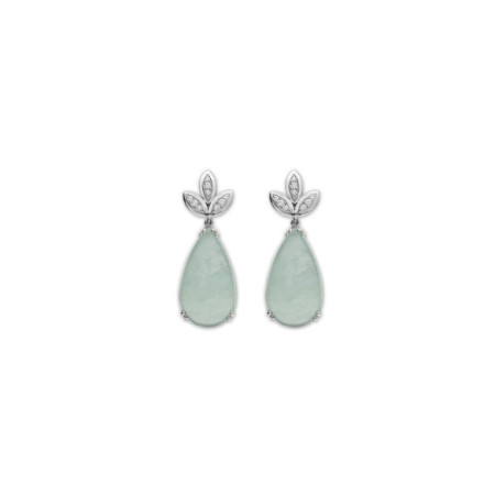 Pendientes Oro Blanco, Diamantes Y Aguamarina. Género: Mujer. Material: Oro blanco. Piedras: Diamantes,Aguamarinas