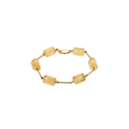 Pulsera Oro Amarillo Y Citrino. Género: Mujer. Material: Oro amarillo. Piedras: Citrino