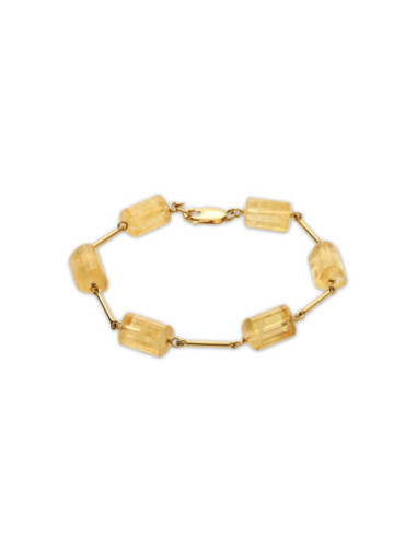 Pulsera Oro Amarillo Y Citrino