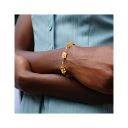 Pulsera Oro Amarillo Y Citrino. Género: Mujer. Material: Oro amarillo. Piedras: Citrino