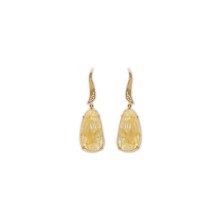Pendientes Oro Amarillo, Zafiro Y Diamantes. Género: Mujer. Material: Oro amarillo. Piedras: Diamantes,Zafiros