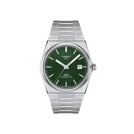 Reloj Tissot PRX Powermatic 80 T137.407.11.091.00. Género: Hombre. Material: Acero. Tamaño: De 39mm a 42mm. Correa: Acero. Color esfera: Verde. Estilo: Casual. Movimiento: Automático. Características técnicas: Hora y segundero,Calendario,Reserva de marcha