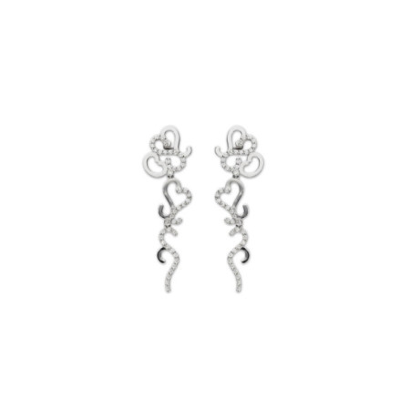 Pendientes Oro Blanco Y Diamantes. Género: Mujer. Material: Oro blanco. Piedras: Diamantes