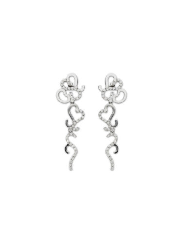 Pendientes Oro Blanco Y Diamantes