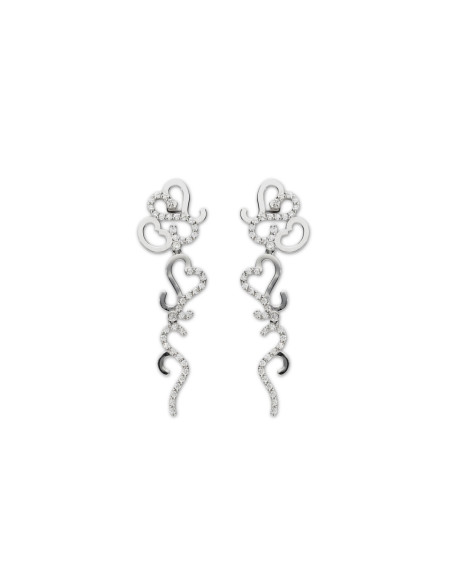 Pendientes Oro Blanco Y Diamantes