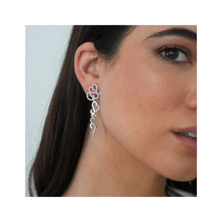 Pendientes Oro Blanco Y Diamantes. Género: Mujer. Material: Oro blanco. Piedras: Diamantes