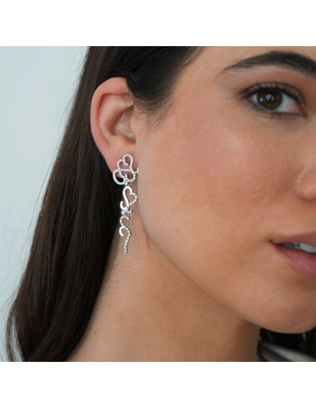 Pendientes Oro Blanco Y Diamantes
