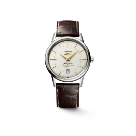 Reloj Longines Flagship Heritage L4.795.4.78.2. Género: Mujer. Material: Acero. Tamaño: De 32mm a 38mm. Correa: Piel. Color esfera: Plata. Estilo: Clásico,Cocktail. Movimiento: Automático. Características técnicas: Calendario,Hora y segundero,Reserva de marcha