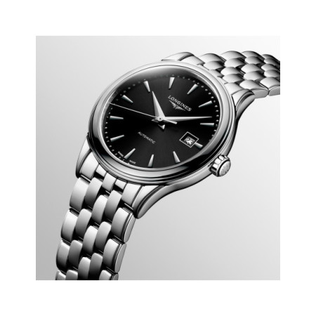 Reloj Longines Flagship Classic L4.374.4.59.6. Género: Mujer. Material: Acero. Tamaño: Menos de 32mm. Correa: Acero. Color esfera: Negro. Estilo: Clásico. Movimiento: Automático. Características técnicas: Hora y segundero,Calendario,Reserva de marcha