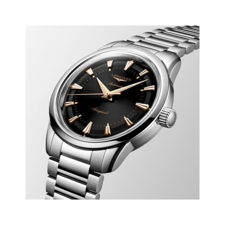 Reloj Longines Conquest Heritage L1.649.4.52.6. Género: Mujer,Hombre. Material: Acero. Tamaño: De 32mm a 38mm. Correa: Acero. Color esfera: Negro. Estilo: Clásico,Cocktail. Movimiento: Automático. Características técnicas: Hora y segundero,Reserva de marcha