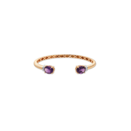 Pulsera Oro Rosa-Blanco, Amatistas Y Diamantes. Género: Mujer. Material: Oro rosa. Piedras: Diamantes,Amatistas