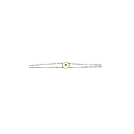 Pulsera Oro Amarillo-Blanco Con Zafiro Y Rubí. Género: Mujer. Material: Oro amarillo,Oro blanco. Piedras: Zafiros,Rubies