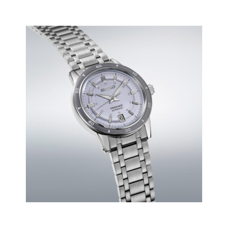 Reloj Seiko Presage SRPL73J1. Género: Hombre. Material: Acero. Tamaño: De 39mm a 42mm. Correa: Acero. Color esfera: Azul. Estilo: Cocktail. Movimiento: Automático. Características técnicas: Hora y segundero,Calendario,Reserva de marcha