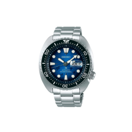 Reloj Seiko Prospex Save the Ocean Special Edition SRPE39K1. Género: Hombre. Material: Acero. Tamaño: De 43mm a 46mm. Correa: Acero. Color esfera: Azul. Estilo: Deportivo. Movimiento: Automático. Características técnicas: Hora y segundero,Calendario,Reserva de marcha