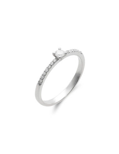 Anillo Oro Blanco Y Diamantes