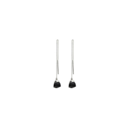 Pendientes Plata Y Ónix. Género: Mujer. Material: Plata. Piedras: Onix