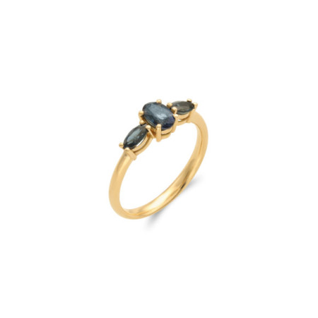 Anillo Oro Amarillo Y Zafiros. Género: Mujer. Material: Oro amarillo. Piedras: Zafiros