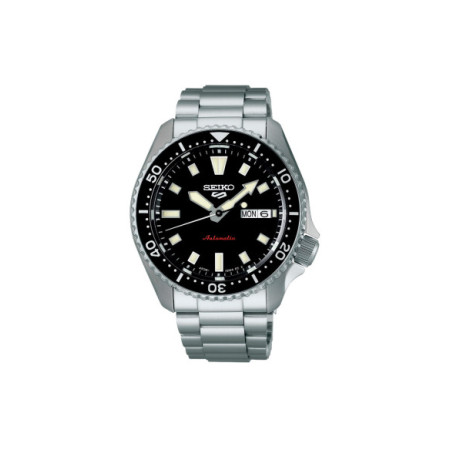 Reloj Seiko 5 Sports SRPL85K1. Género: Hombre. Material: Acero. Tamaño: De 39mm a 42mm. Correa: Acero. Color esfera: Negro. Estilo: Deportivo. Movimiento: Automático. Características técnicas: Hora y segundero,Calendario,Reserva de marcha