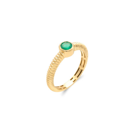 Anillo Oro Amarillo Y Esmeralda. Género: Mujer. Material: Oro amarillo. Piedras: Esmeraldas